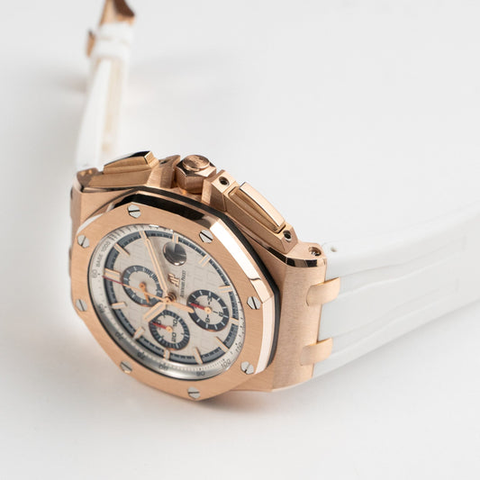 Audemars Piguet Royal Oak Offshore 26408OR.OO.A010CA.01.99 Chronograph ‘Summer Byblos Edition- Rose Gold White Dial Limited Edition