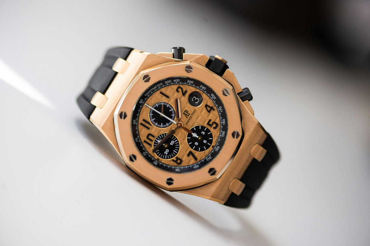 Audemars Piguet Royal Oak Offshore Chronograph 26470OR.OO.A002CR.01 featuring a 42mm 18k rose gold