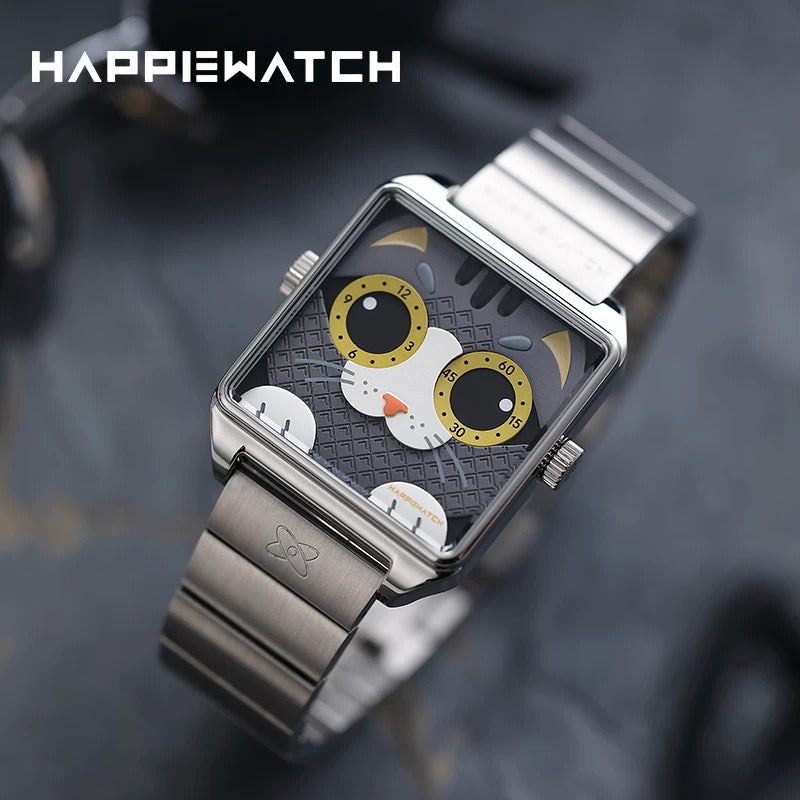 HappieWatch The Shadow Walker — The Meteorite Cat of Silent Strength
