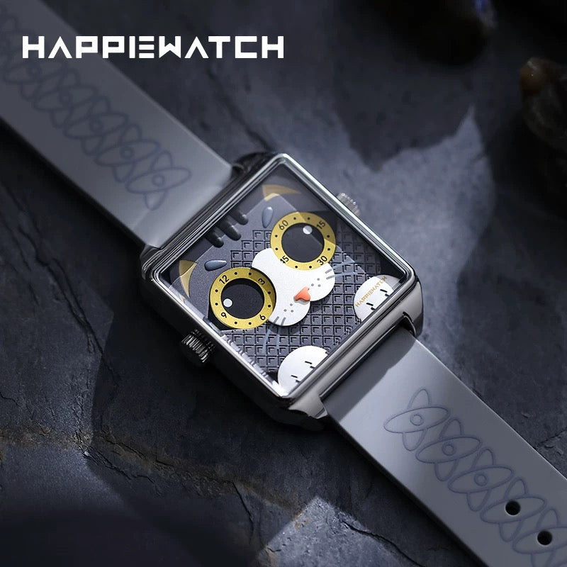 HappieWatch The Shadow Walker — The Meteorite Cat of Silent Strength