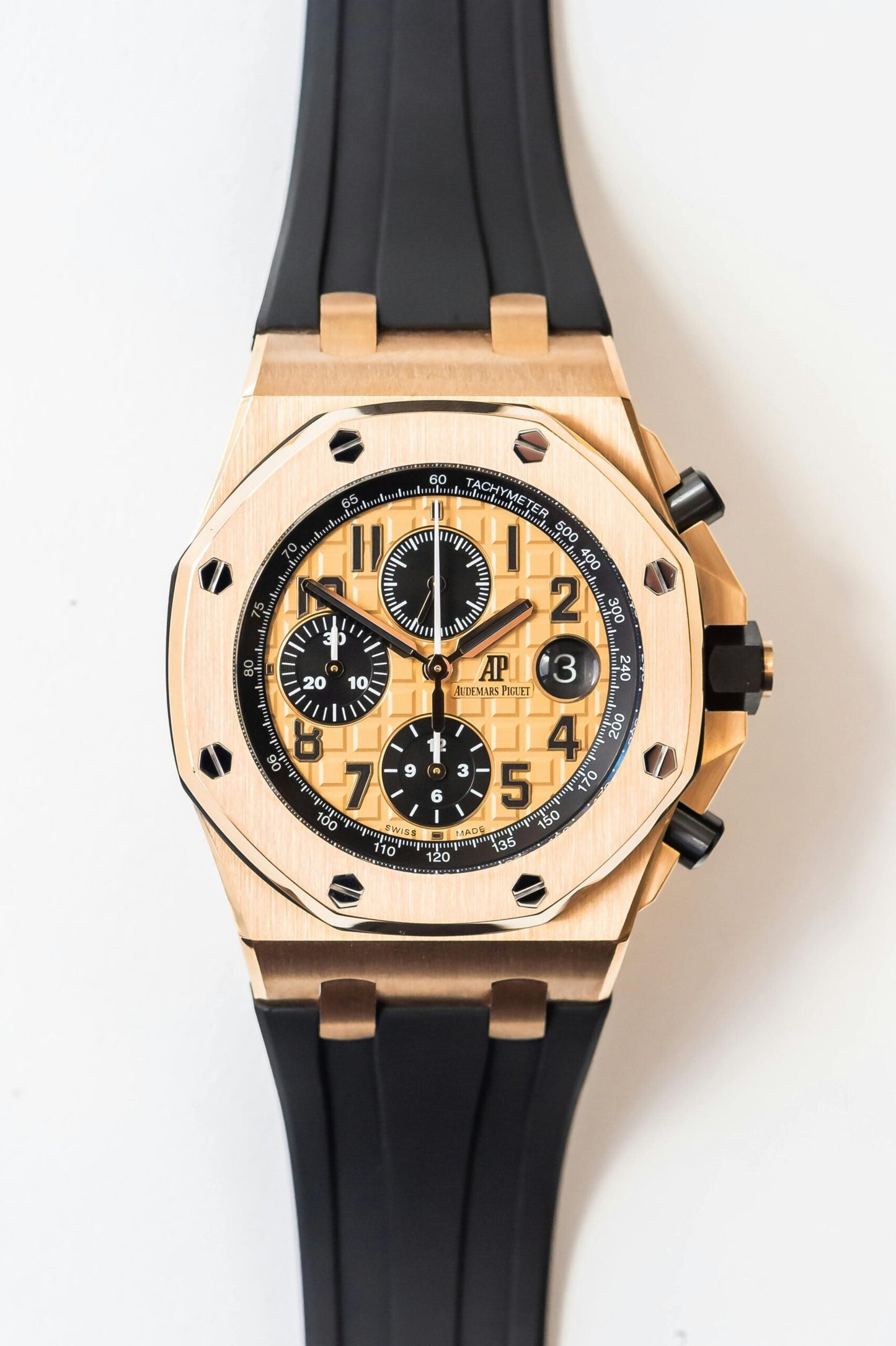 Audemars Piguet Royal Oak Offshore Chronograph 26470OR.OO.A002CR.01 featuring a 42mm 18k rose gold