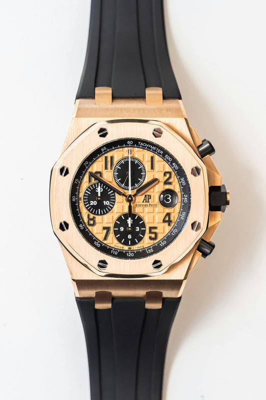 Audemars Piguet Royal Oak Offshore Chronograph 26470OR.OO.A002CR.01 featuring a 42mm 18k rose gold