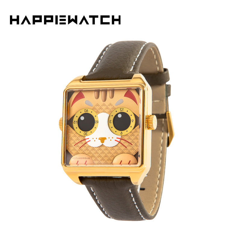 HappieWatch The Lucky Cat A Golden Charm Watch