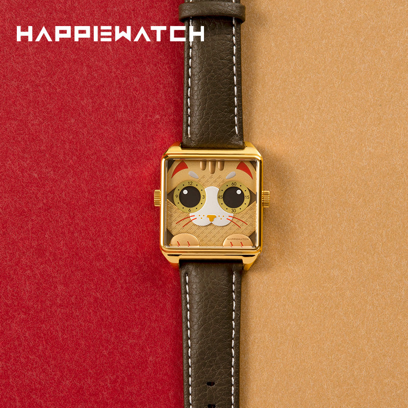 HappieWatch The Lucky Cat A Golden Charm Watch
