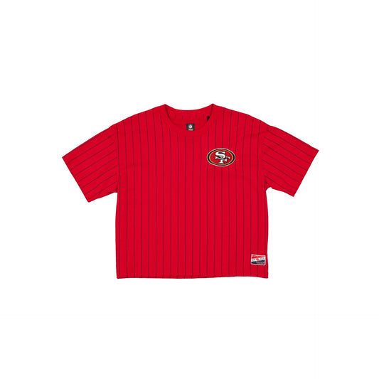 San Francisco 49ers Throwback Women's Cropped Pinstripe T-Shirt