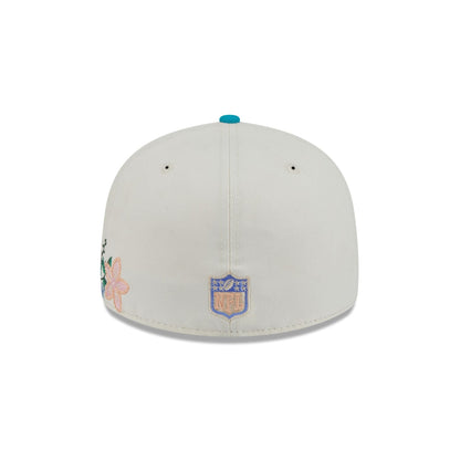 Miami Dolphins Tonal Florals White 59FIFTY Fitted Hat