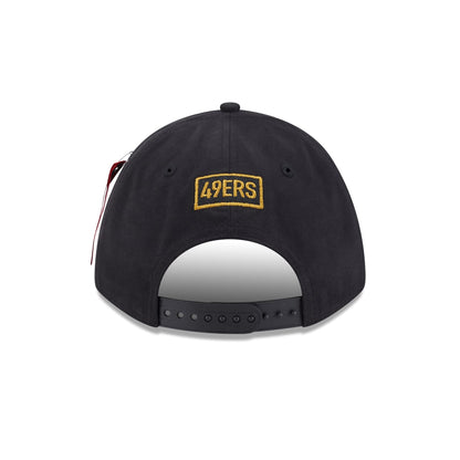 Alpha Industries x San Francisco 49ers Black 9FORTY M-Crown A-Frame Snapback Hat