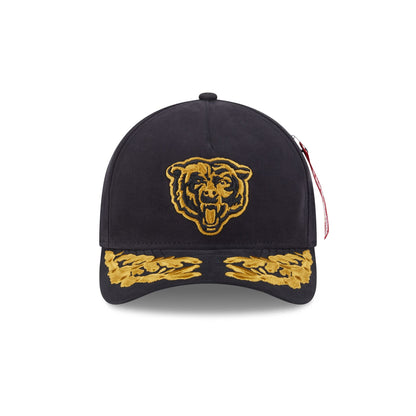 Alpha Industries x Chicago Bears Black 9FORTY M-Crown A-Frame Snapback Hat