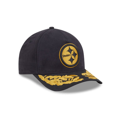 Alpha Industries x Pittsburgh Steelers Black 9FORTY M-Crown A-Frame Snapback Hat