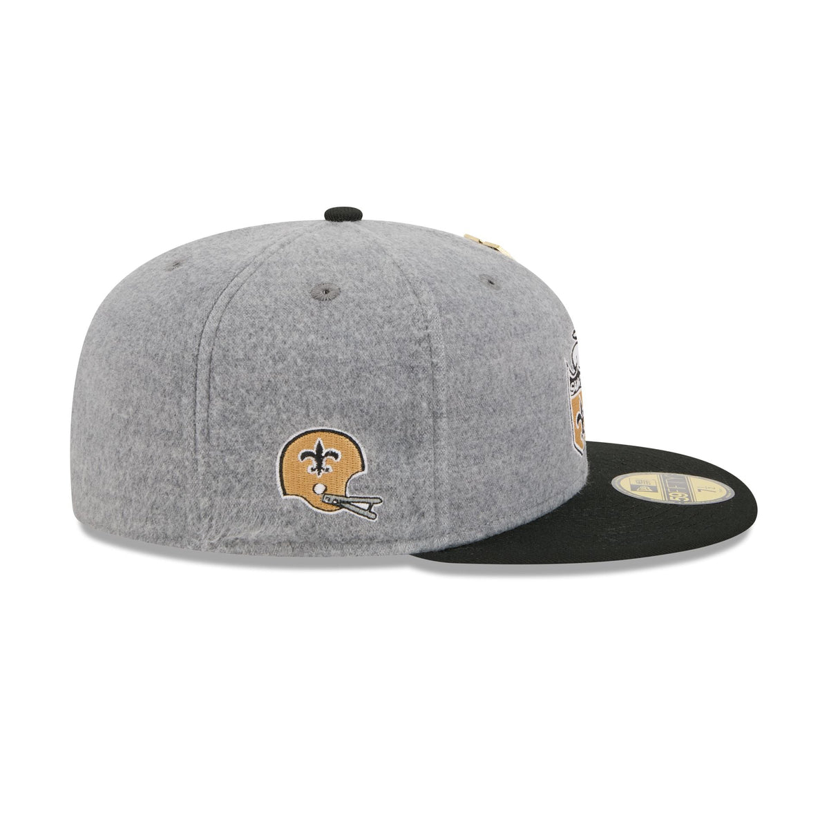 New Orleans Saints Heather Gray Wool 59FIFTY Fitted Hat