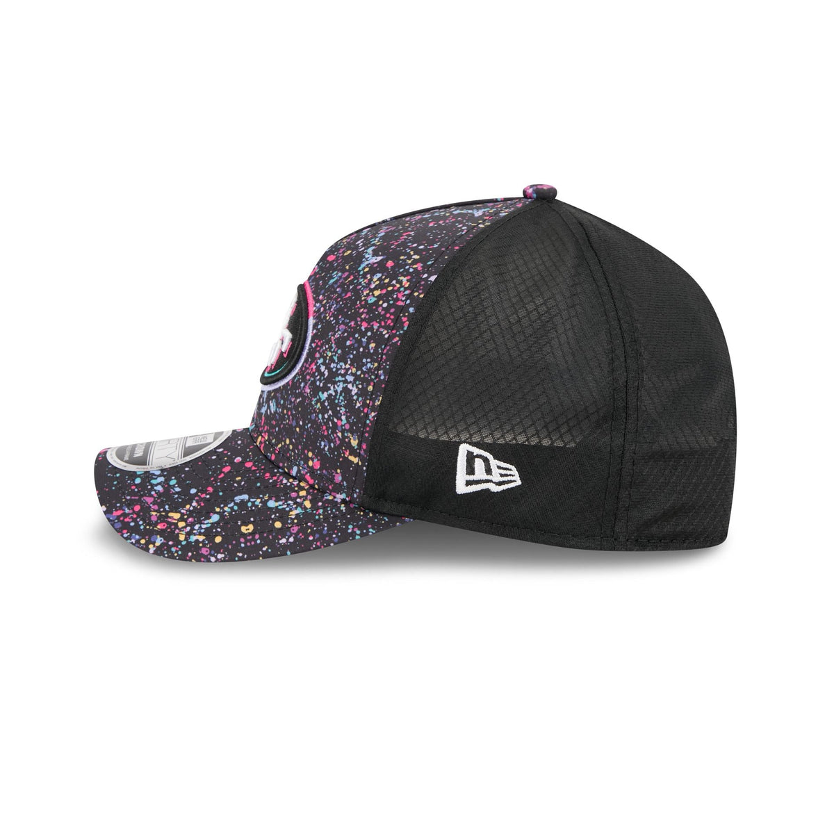 San Francisco 49ers 2025 Crucial Catch 9FORTY M-Crown A-Frame Trucker Hat