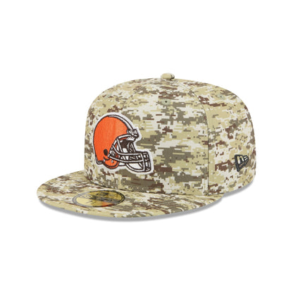 Cleveland Browns 2025 Salute to Service Fan Gear 59FIFTY Fitted Hat
