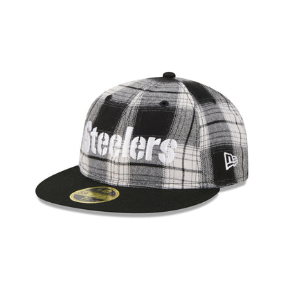 Pittsburgh Steelers Grunge Plaid Retro Crown 59FIFTY Fitted Hat