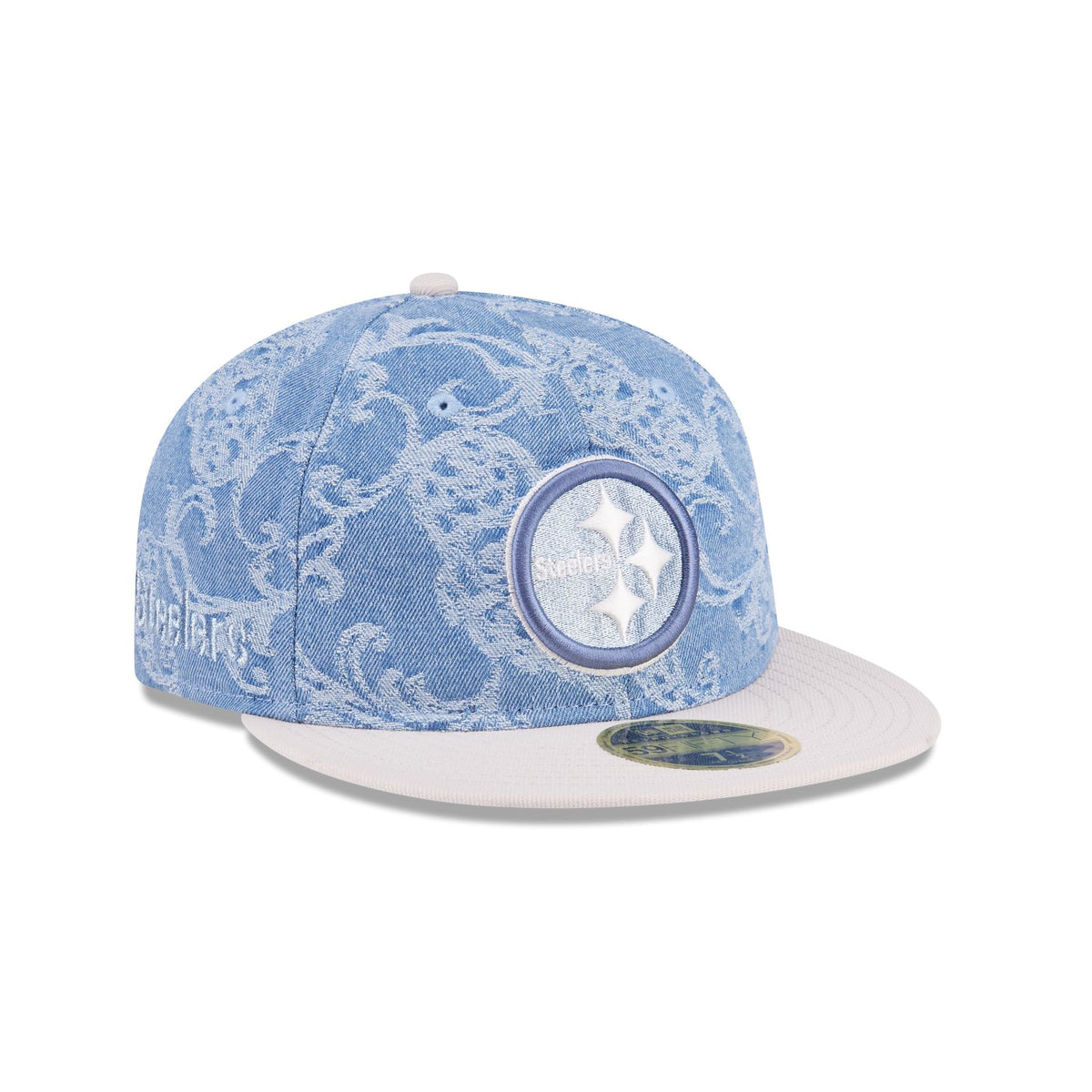 Just Caps Jacquard Denim Pittsburgh Steelers Retro Crown 59FIFTY Fitted Hat