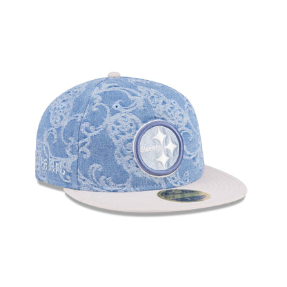 Just Caps Jacquard Denim Pittsburgh Steelers Retro Crown 59FIFTY Fitted Hat