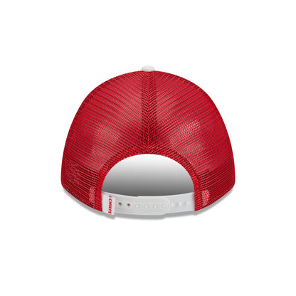 Kansas City Chiefs Optic White Felt Logo Women's 9FORTY M-Crown A-Frame Trucker Hat
