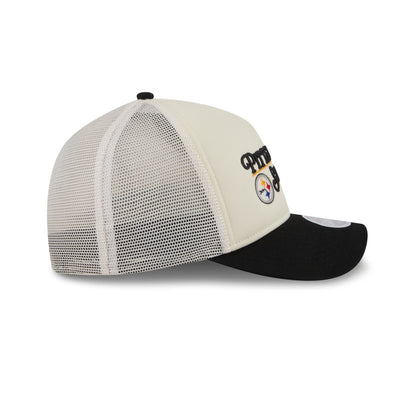 Pittsburgh Steelers Retro Chrome Women's White 9FORTY M-Crown A-Frame Trucker Hat