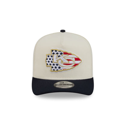 Kansas City Chiefs Chrome White Stars and Stripes 9FIFTY A-Frame Snapback Hat