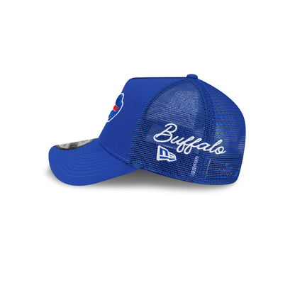 Buffalo Bills Side Script 9FORTY A-Frame Trucker Hat