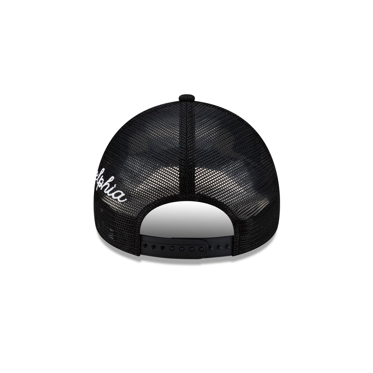 Philadelphia Eagles Side Script Black 9FORTY A-Frame Trucker Hat
