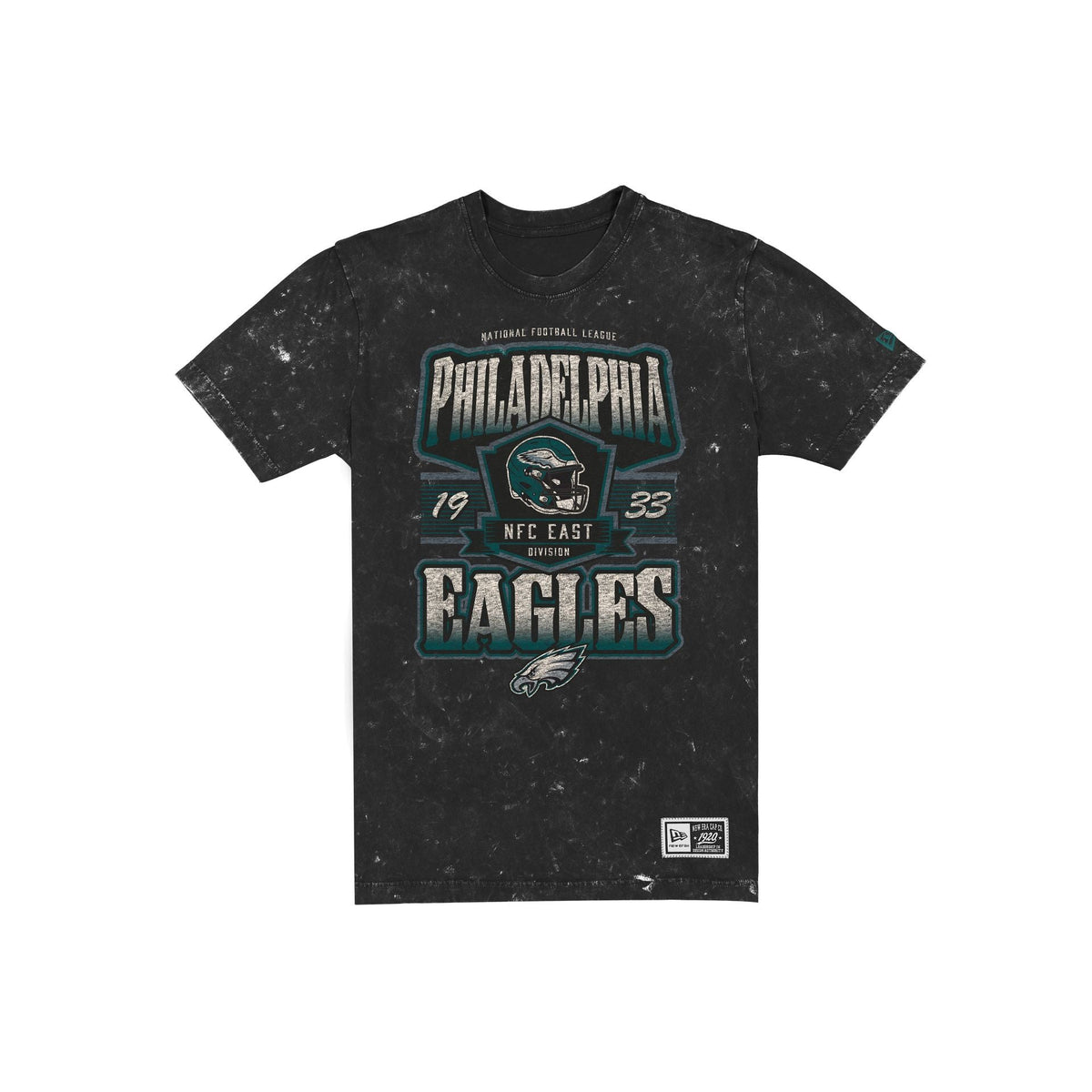 Philadelphia Eagles Throwback Washed Graphic Black T-Shirt