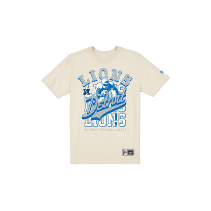 Detroit Lions Throwback Helmet Chrome White T-Shirt