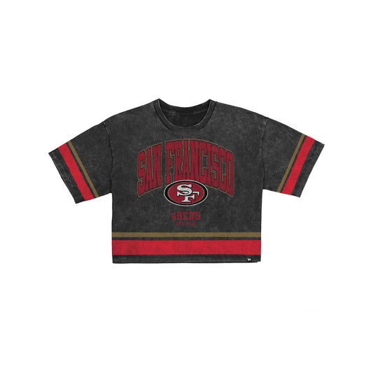 San Francisco 49ers Women's Vintage Stripe Cropped T-Shirt
