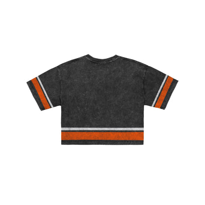 Denver Broncos Women's Vintage Stripe Cropped T-Shirt