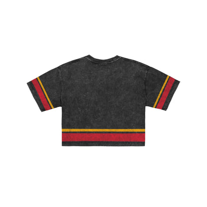 Kansas City Chiefs Women's Vintage Stripe Cropped T-Shirt