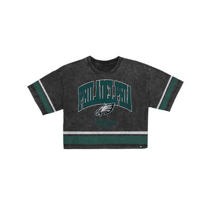 Philadelphia Eagles Women's Vintage Stripe Cropped T-Shirt