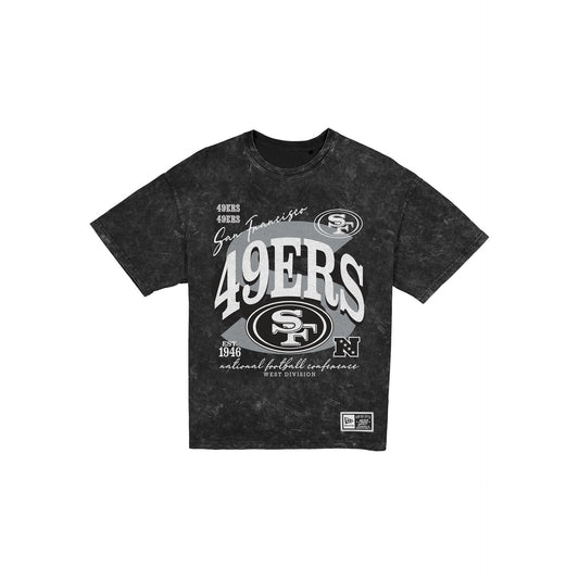 San Francisco 49ers Women's Throwback Oversized Black Washed T-Shirt