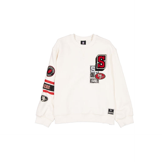 San Francisco 49ers Women's Chrome White Varsity Crewneck