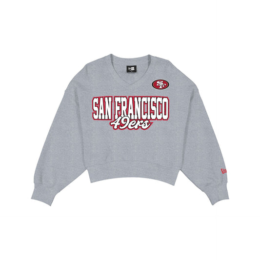 San Francisco 49ers Women's Heather Gray Glitter Crewneck