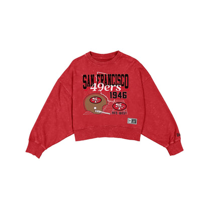 San Francisco 49ers Women's Throwback Cropped Washed Crewneck
