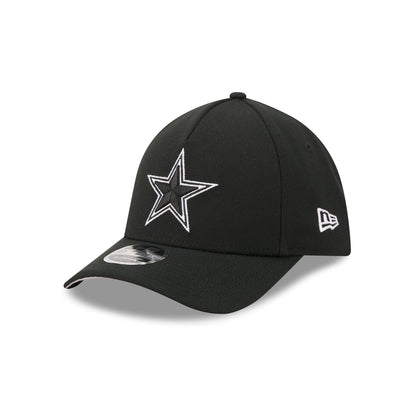 Dallas Cowboys Poly Black & White 39THIRTY M-Crown A-Frame Stretch Fit Hat