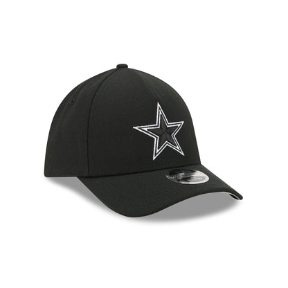Dallas Cowboys Poly Black & White 39THIRTY M-Crown A-Frame Stretch Fit Hat