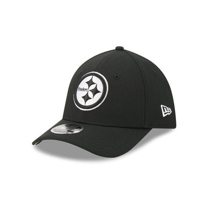 Pittsburgh Steelers Poly Black & White 39THIRTY M-Crown Stretch Fit Hat