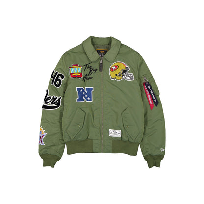 Alpha Industries x San Francisco 49ers Sage Green MA-1 Flight Jacket