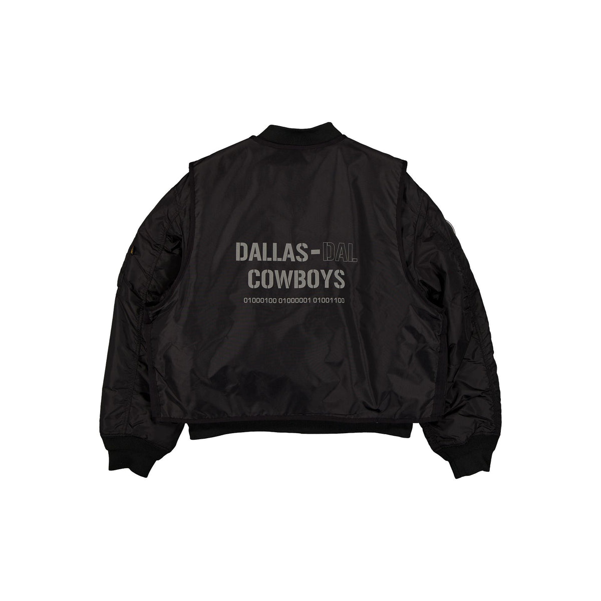 Alpha Industries x Dallas Cowboys Black 2-in-1 MA-1 Flight Jacket + Vest