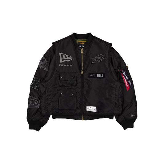 Alpha Industries x Buffalo Bills Black 2-in-1 MA-1 Flight Jacket + Vest