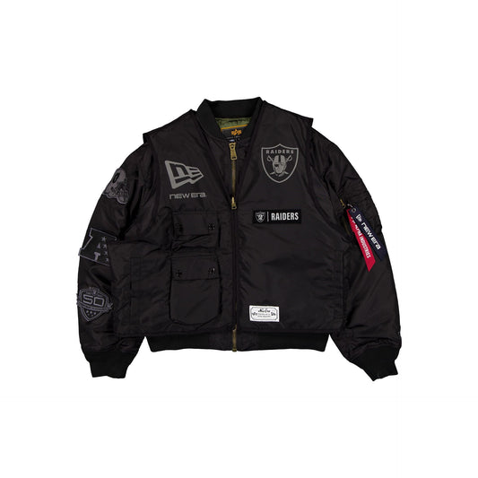 Alpha Industries x Las Vegas Raiders Black 2-in-1 MA-1 Flight Jacket + Vest