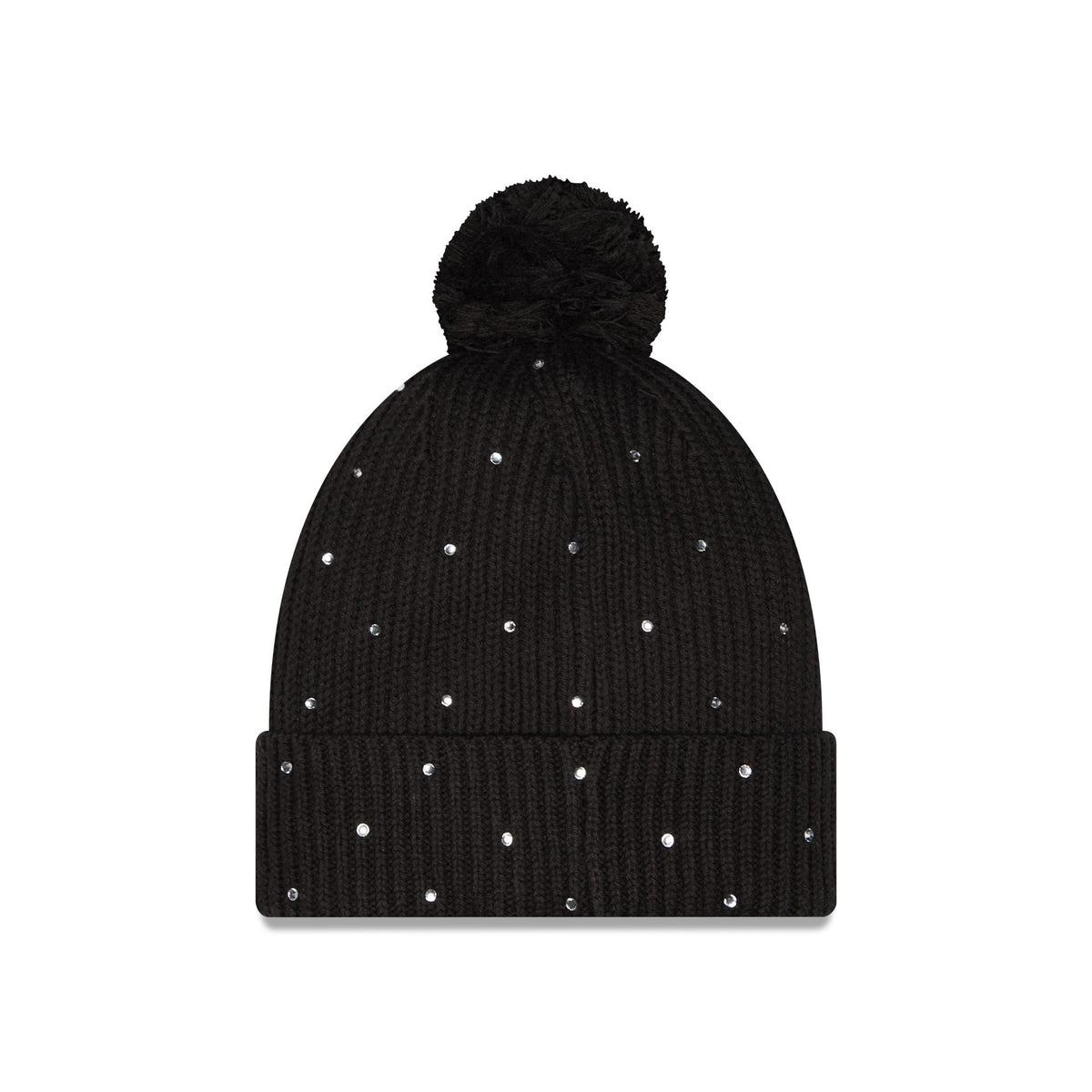 Las Vegas Raiders Women's Rhinestone Pom Knit Hat