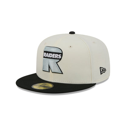 Las Vegas Raiders Deceptor Chrome White 59FIFTY Fitted Hat