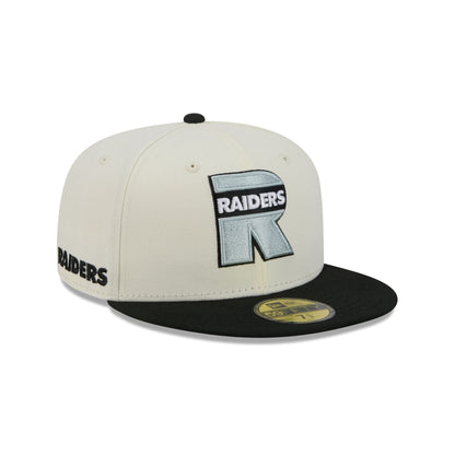 Las Vegas Raiders Deceptor Chrome White 59FIFTY Fitted Hat
