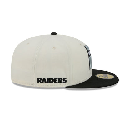 Las Vegas Raiders Deceptor Chrome White 59FIFTY Fitted Hat