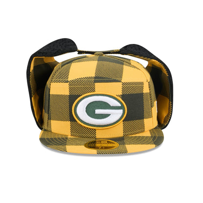 Green Bay Packers Plaid Split Panel Dog Ear 59FIFTY Fitted Hat