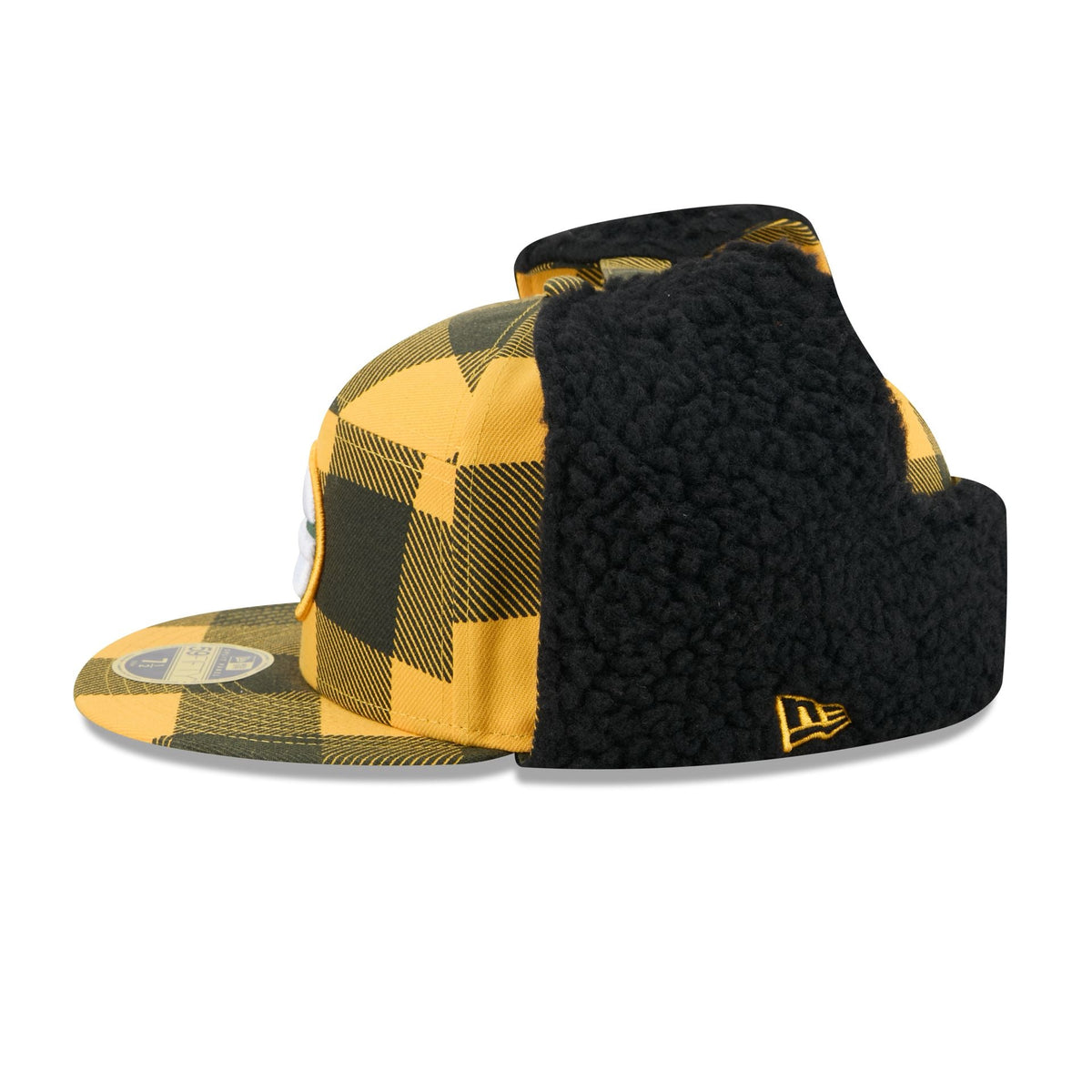 Green Bay Packers Plaid Split Panel Dog Ear 59FIFTY Fitted Hat
