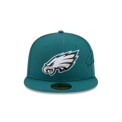 Philadelphia Eagles Side Script 59FIFTY Fitted Hat