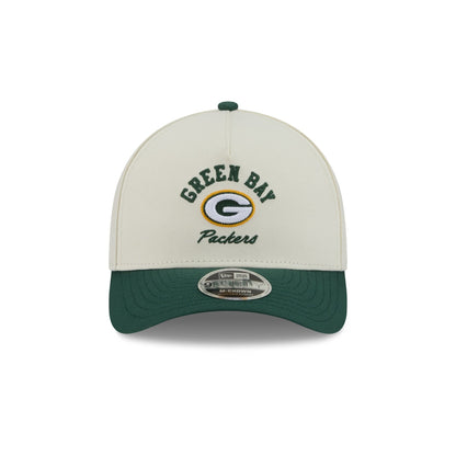Green Bay Packers Arched Graphic Chrome White 9FORTY M-Crown A-Frame Snapback Hat