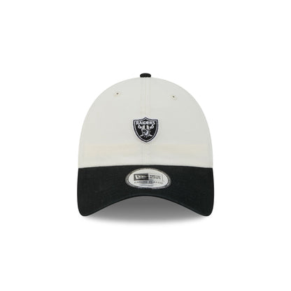 Las Vegas Raiders Mini Logo Chrome White Casual Classic Adjustable Hat